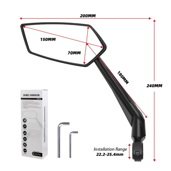 DELUXE BICYCLE HANDLE BAR SIDE MIRROR SET - Image 5
